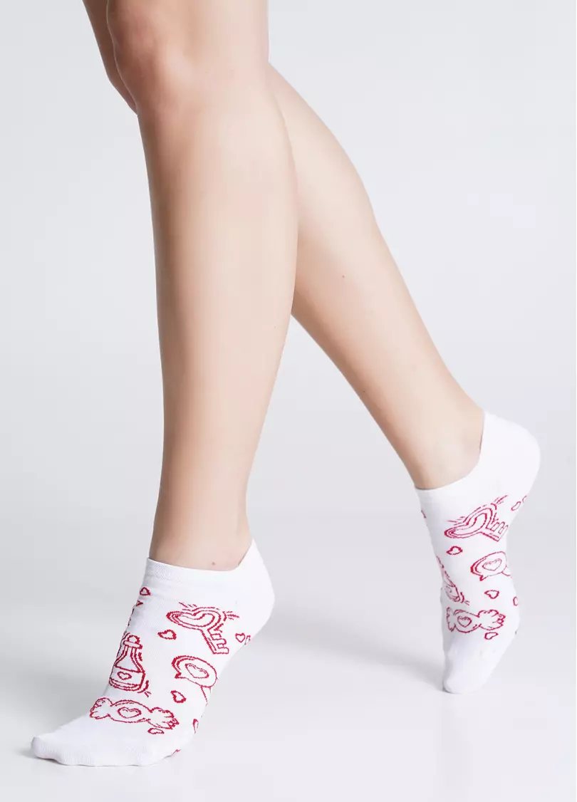 Носки с рисунками WS1 VALENTINE 010 white (белый)