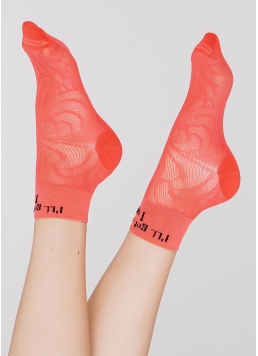 Женские короткие спортивные носки WS2 AIR PA 009 orange neon (оранжевый)