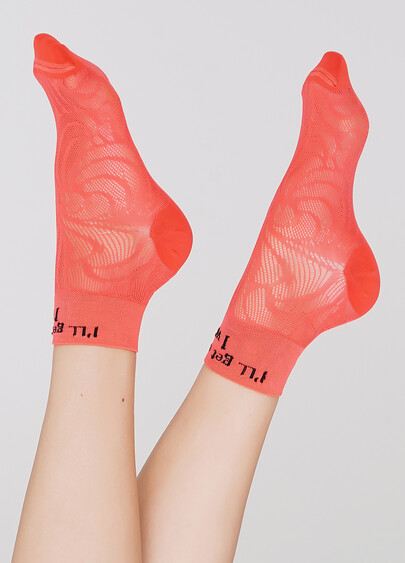 Женские короткие спортивные носки WS2 AIR PA 009 orange neon (оранжевый)