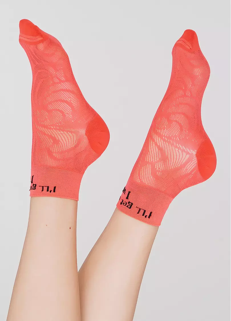 Женские короткие спортивные носки WS2 AIR PA 009 orange neon (оранжевый)