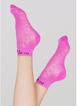 Женские короткие спортивные носки WS2 AIR PA 009 pink neon (розовый)