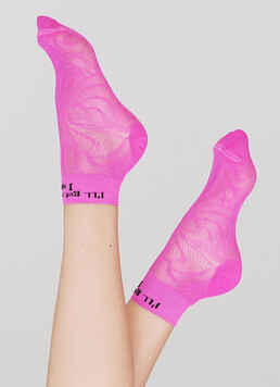 Женские короткие спортивные носки WS2 AIR PA 009 pink neon (розовый)