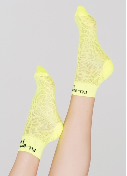 Женские короткие спортивные носки WS2 AIR PA 009 yellow neon (желтый)
