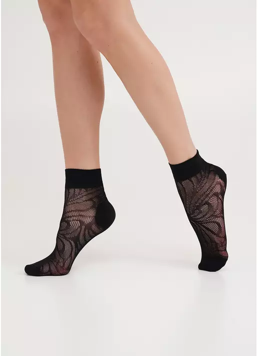 Шкарпетки з ажурним візерунком сітка WS2 AIR PA 010 black (чорний)