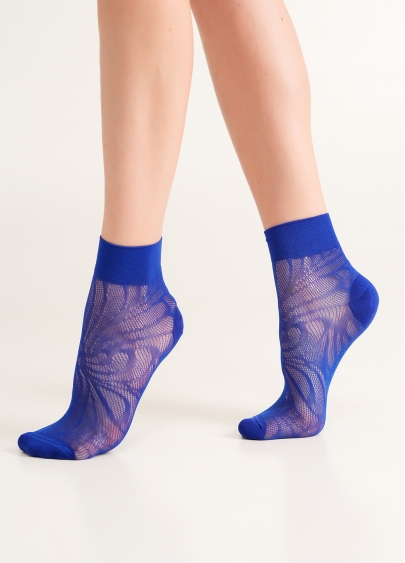 Носки с ажурным узором сетка WS2 AIR PA 010 bright blue (синий)