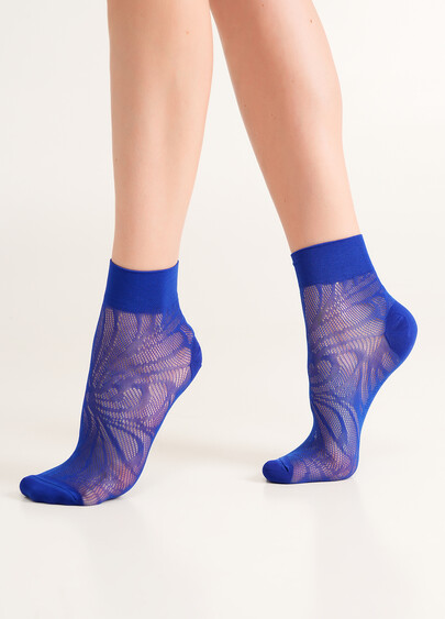 Носки с ажурным узором сетка WS2 AIR PA 010 bright blue (синий)