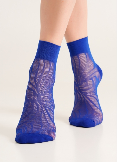 Носки с ажурным узором сетка WS2 AIR PA 010 bright blue (синий)