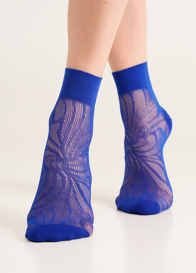 Носки с ажурным узором сетка WS2 AIR PA 010 bright blue (синий)