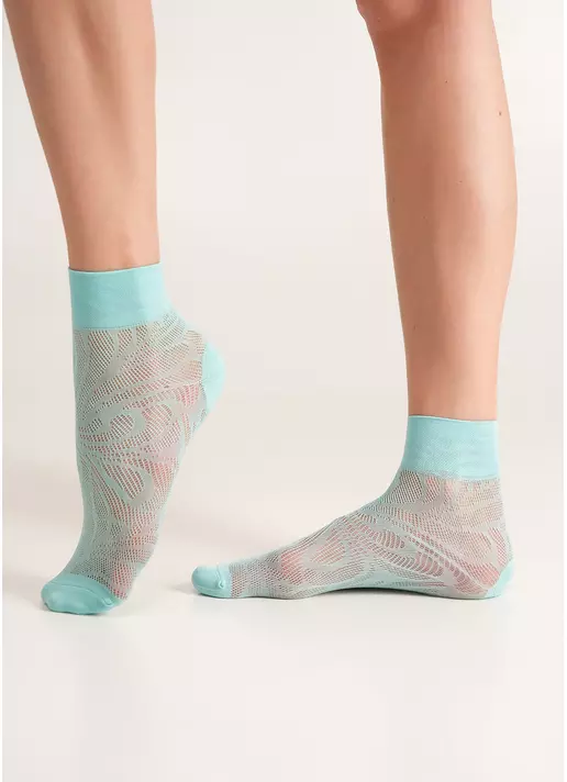 Шкарпетки з ажурним візерунком сітка WS2 AIR PA 010 tanager turquoise (зелений)