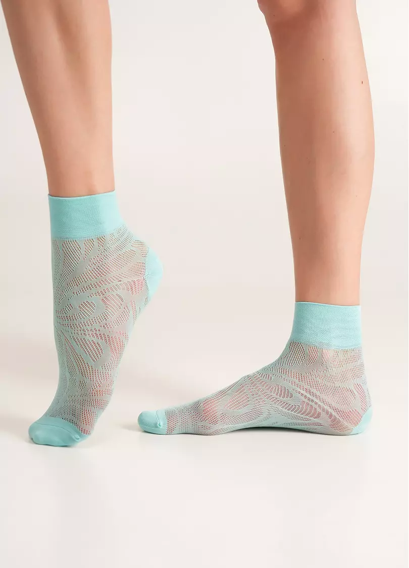 Шкарпетки з ажурним візерунком сітка WS2 AIR PA 010 tanager turquoise (зелений)