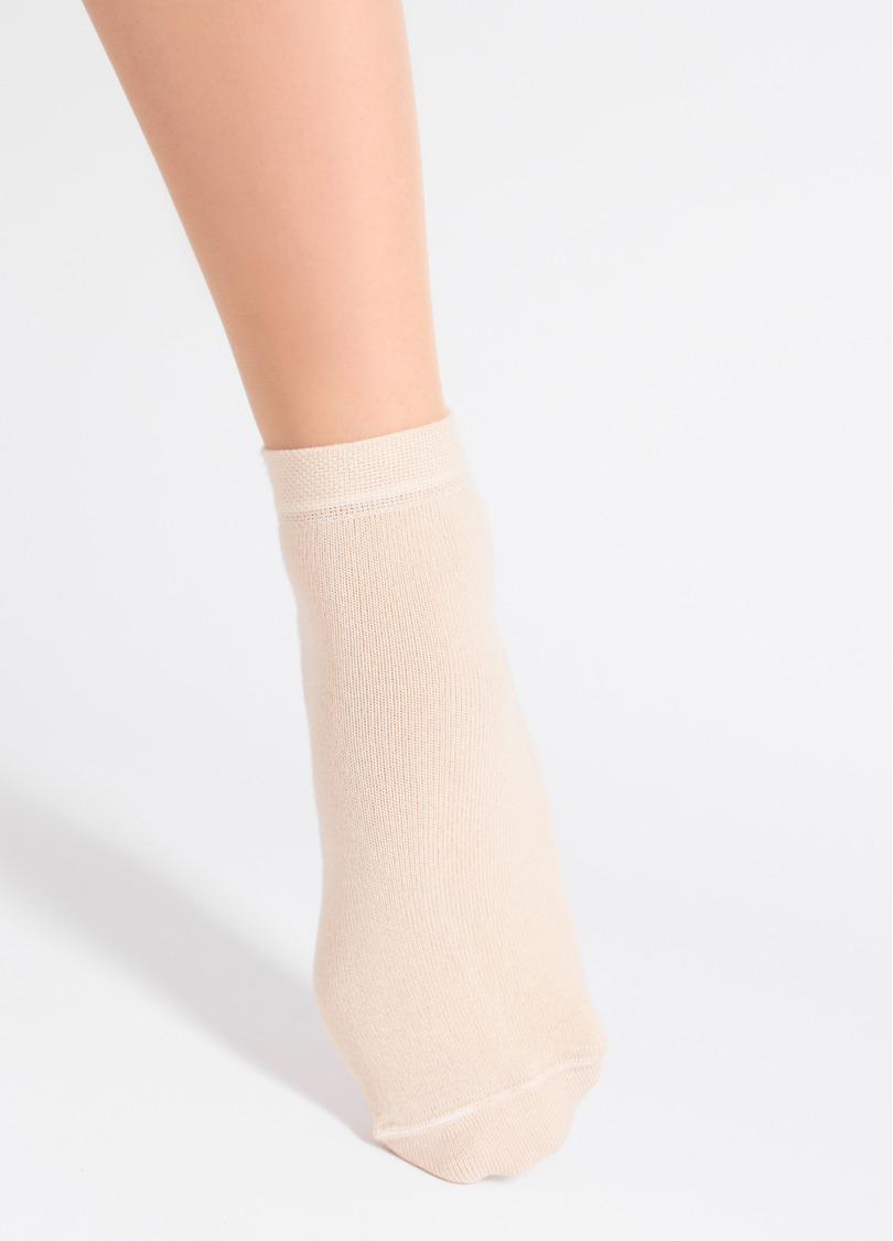 Женские хлопковые носки (2 пары) WS2 CLASSIC chocolate/sand (коричневый/бежевый)