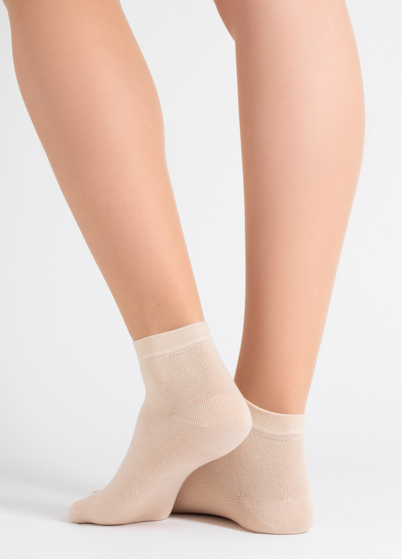 Женские хлопковые носки (2 пары) WS2 CLASSIC chocolate/sand (коричневый/бежевый)