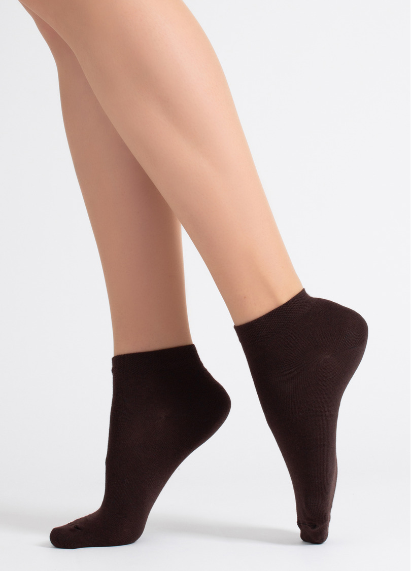 Женские хлопковые носки (2 пары) WS2 CLASSIC chocolate/sand (коричневый/бежевый)