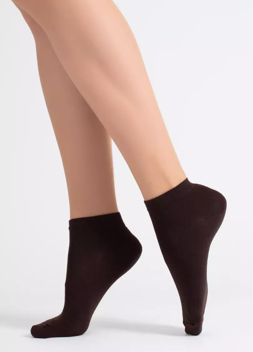 Женские хлопковые носки (2 пары) WS2 CLASSIC chocolate/sand (коричневый/бежевый)