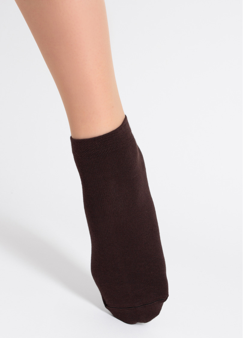 Женские хлопковые носки (2 пары) WS2 CLASSIC chocolate/sand (коричневый/бежевый)