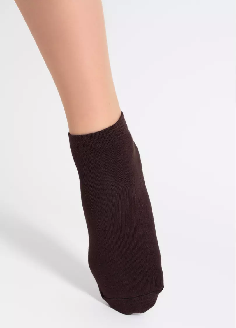 Женские хлопковые носки (2 пары) WS2 CLASSIC chocolate/sand (коричневый/бежевый)