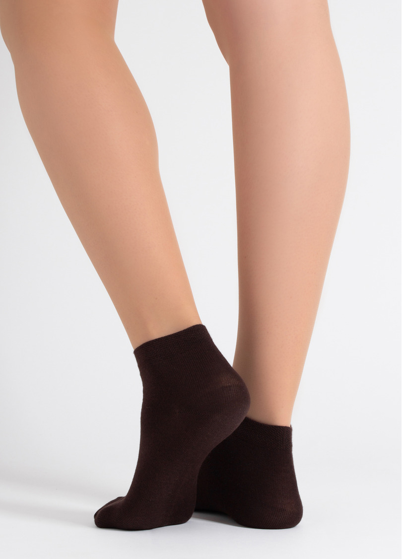 Женские хлопковые носки (2 пары) WS2 CLASSIC chocolate/sand (коричневый/бежевый)