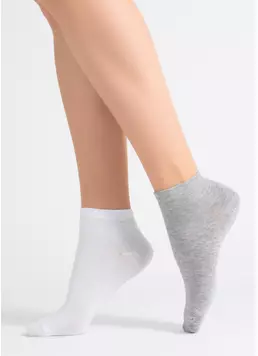 Жіночі бавовняні шкарпетки (2 пари) WS2 CLASSIC light grey melange/white (сірий/білий) Жіночі бавовняні шкарпетки (2 пари) WS2 CLASSIC light grey melange/white (сірий/білий)