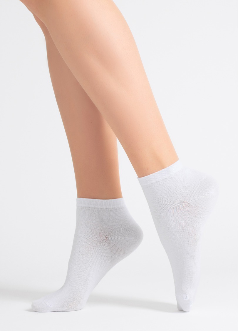 Женские хлопковые носки (2 пары) WS2 CLASSIC light grey melange/white (серый/белый)