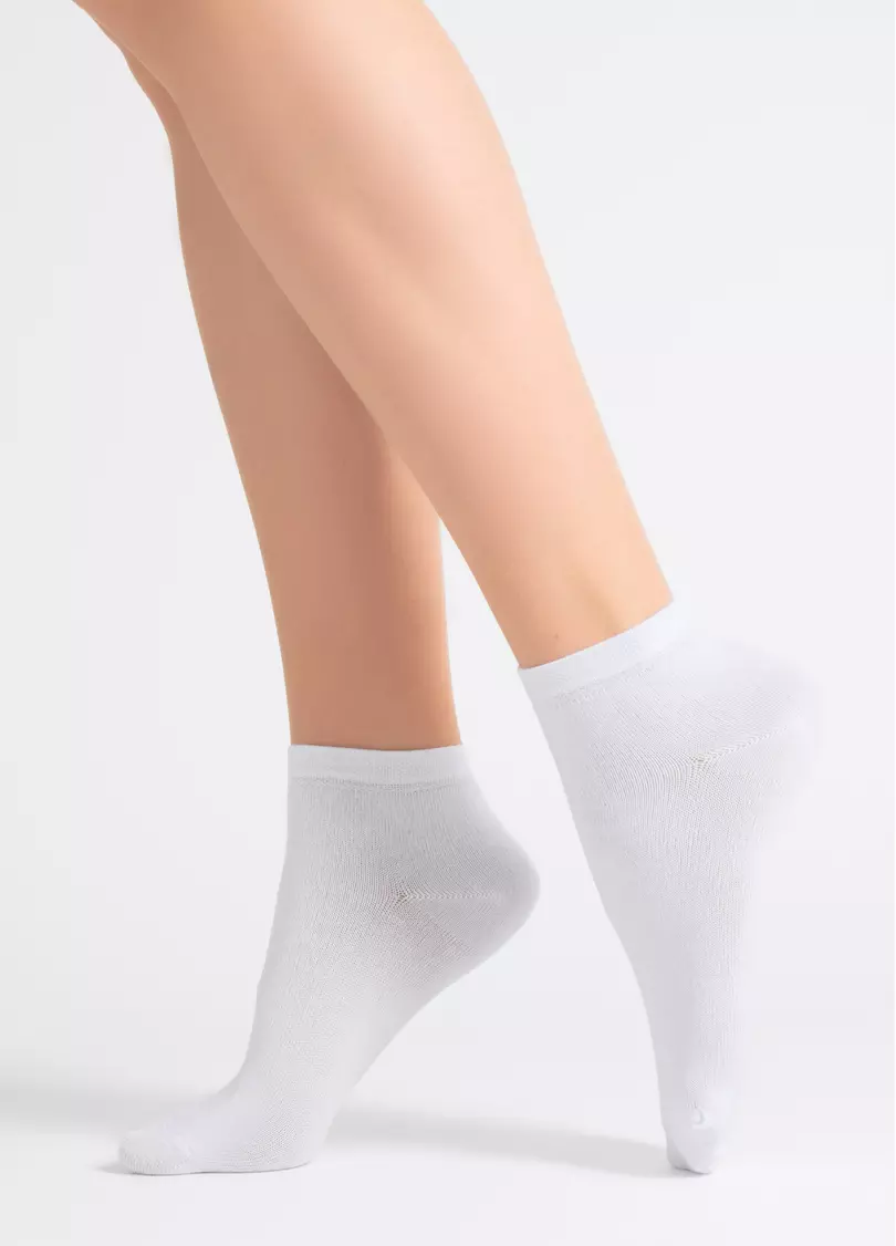 Женские хлопковые носки (2 пары) WS2 CLASSIC light grey melange/white (серый/белый)