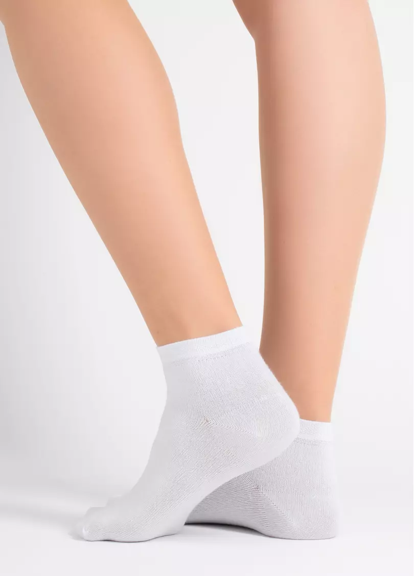 Женские хлопковые носки (2 пары) WS2 CLASSIC light grey melange/white (серый/белый)