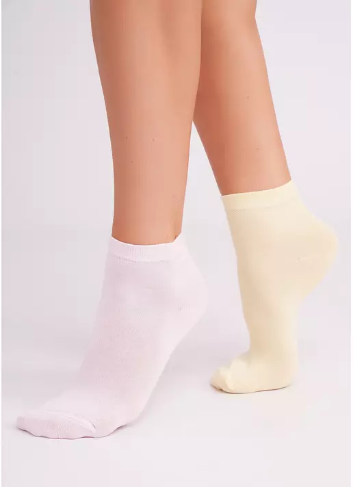 Женские хлопковые носки (2 пары) WS2 CLASSIC blushing bride/light yellow (розовый/желтый)