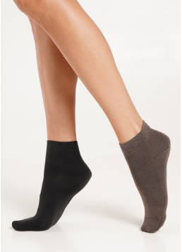 Жіночі бавовняні шкарпетки (2 пари) WS2 CLASSIC haze/iron (коричневий/сірий)