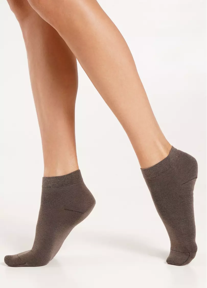 Женские хлопковые носки (2 пары) WS2 CLASSIC haze/iron (коричневый/серый)