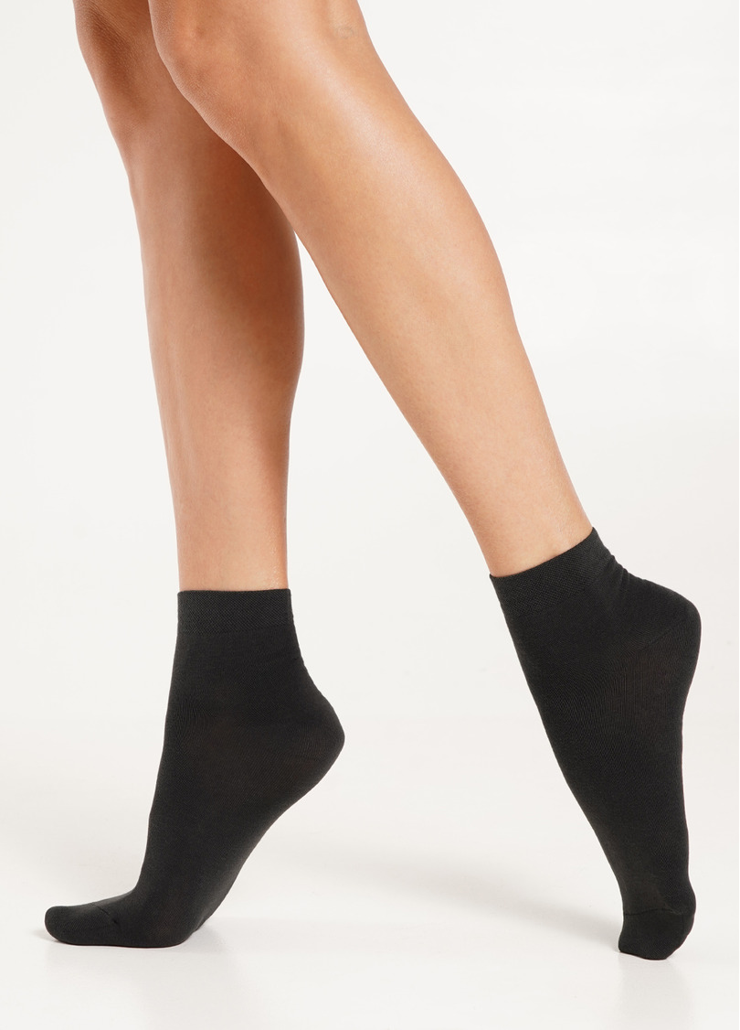 Женские хлопковые носки (2 пары) WS2 CLASSIC haze/iron (коричневый/серый)