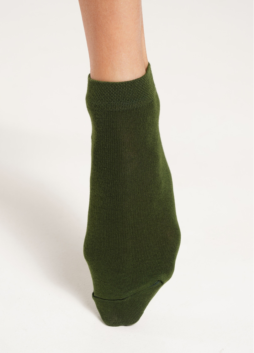 Женские хлопковые носки (2 пары) WS2 CLASSIC khaki/ceramire (зеленый/оранжевый)