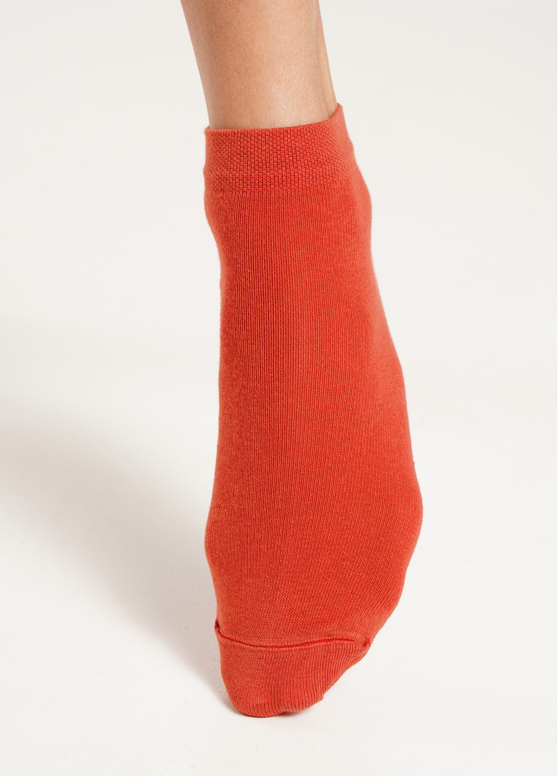 Женские хлопковые носки (2 пары) WS2 CLASSIC khaki/ceramire (зеленый/оранжевый)