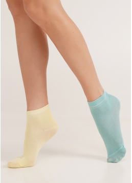 Женские хлопковые носки (2 пары) WS2 CLASSIC pastel turquoise/light yellow (зеленый/желтый)