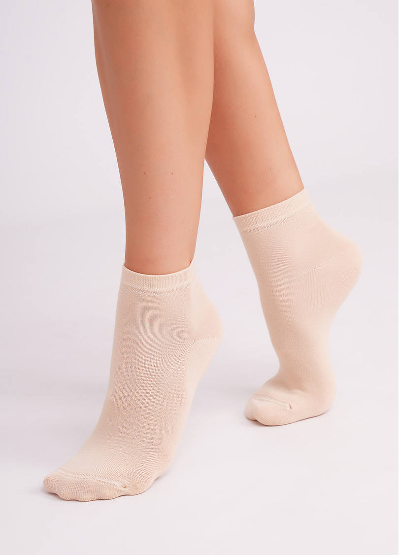 Жіночі бавовняні шкарпетки (2 пари) WS2 CLASSIC sand/blushing bride (бежевий/рожевий)