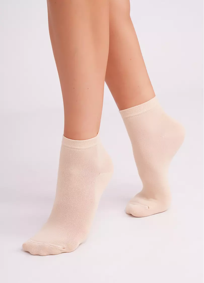 Жіночі бавовняні шкарпетки (2 пари) WS2 CLASSIC sand/blushing bride (бежевий/рожевий)