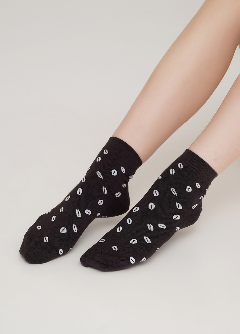 Женские носки с рисунком кофейных зерен WS2 COFFEE 001 caffe (коричневый)