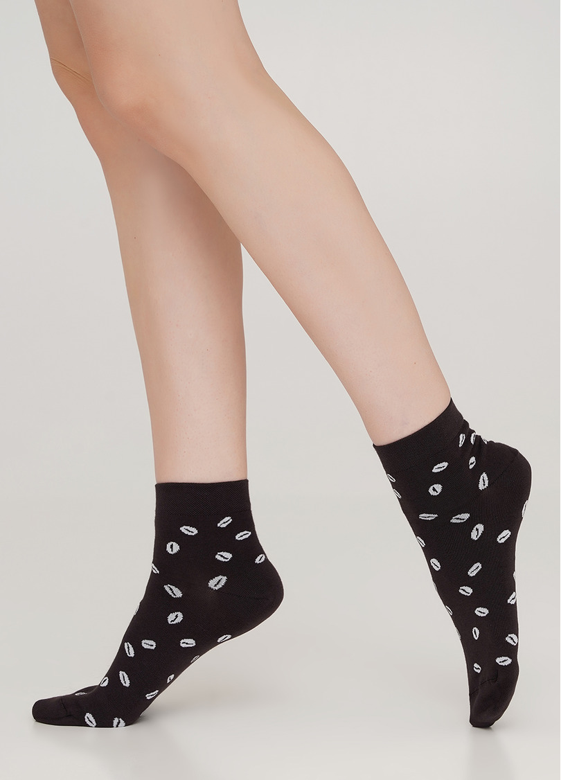 Женские носки с рисунком кофейных зерен WS2 COFFEE 001 caffe (коричневый)