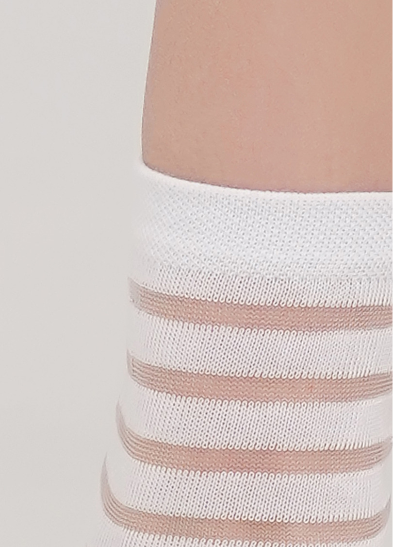 Прозрачные женские носки в полоску WS2 CRISTAL 002 [WS2C/Mn-002] bianco (белый)