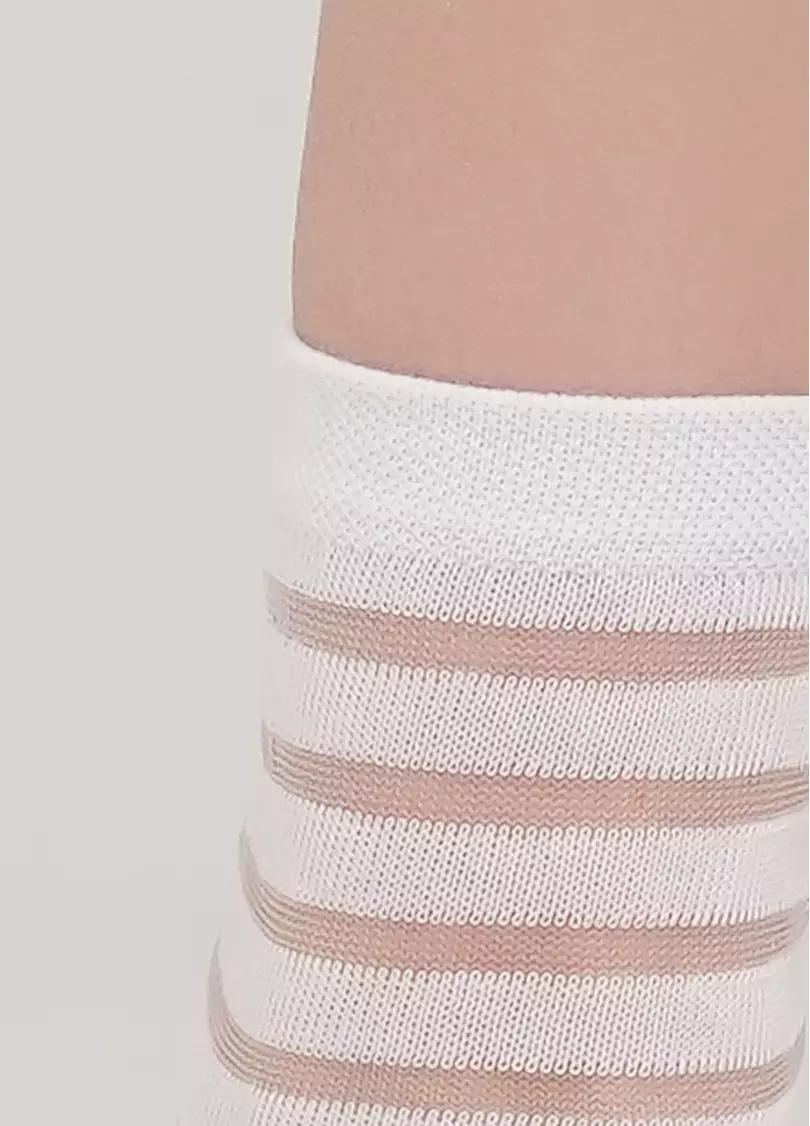Прозрачные женские носки в полоску WS2 CRISTAL 002 [WS2C/Mn-002] bianco (белый)