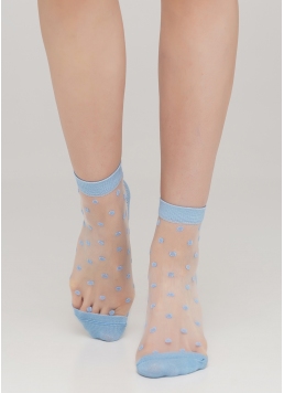 Прозрачные женские носки в горошек WS2 CRISTAL 004 [WS2C/Mn-004] (голубой)