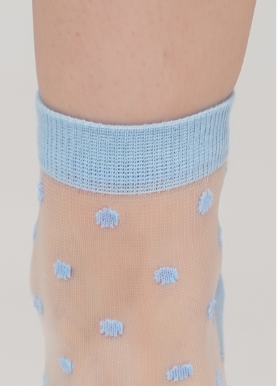 Прозорі жіночі шкарпетки в горошок WS2 CRISTAL 004 [WS2C/Mn-004] (блакитний)