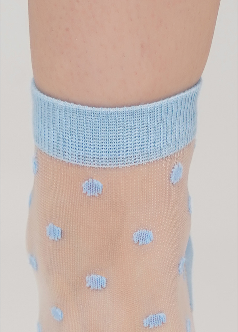 Прозрачные женские носки в горошек WS2 CRISTAL 004 [WS2C/Mn-004] (голубой)