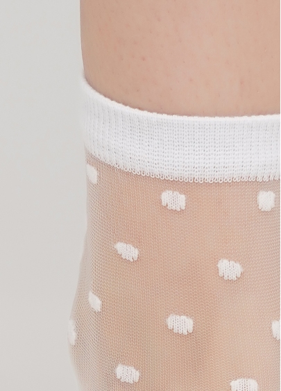 Прозрачные женские носки в горошек WS2 CRISTAL 004 [WS2C/Mn-004] (белый)