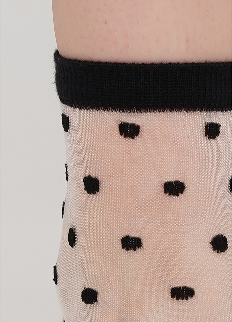 Прозорі жіночі шкарпетки в горошок WS2 CRISTAL 004 [WS2C/Mn-004] (чорний)