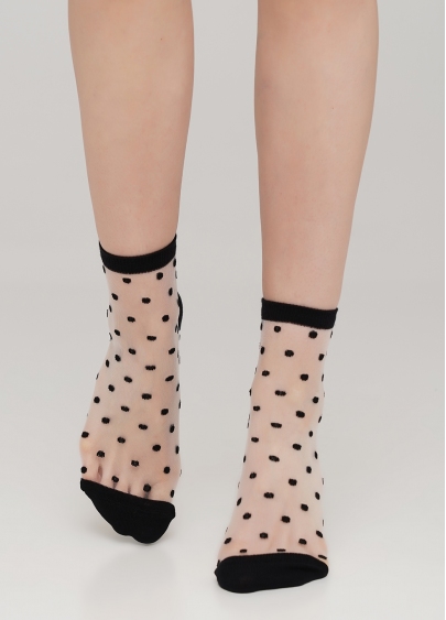 Прозрачные женские носки в горошек WS2 CRISTAL 004 [WS2C/Mn-004] (черный)