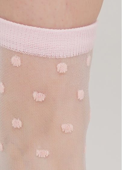 Прозорі жіночі шкарпетки в горошок WS2 CRISTAL 004 [WS2C/Mn-004] (рожевий)