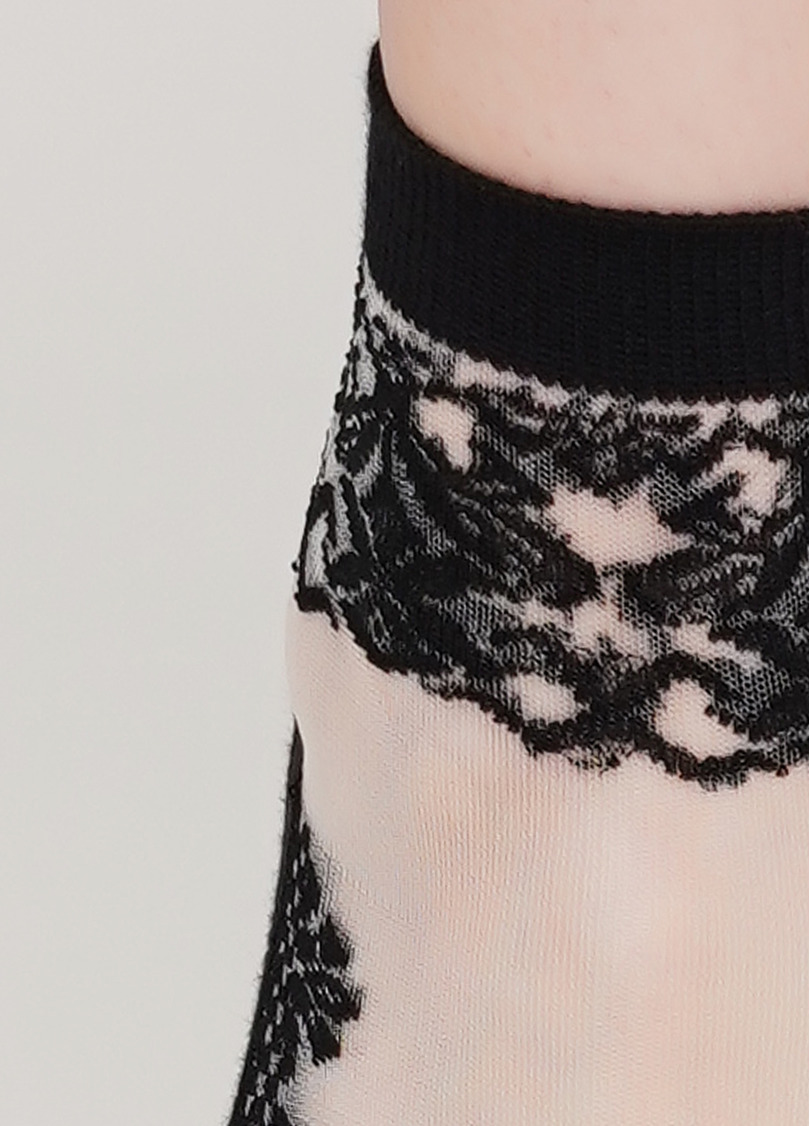 Жіночі шкарпетки з прозорою вставкою та візерунком WS2 CRISTAL 005 nero (чорний)