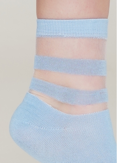 Женские хлопковые носки со вставками из мононити WS2 CRISTAL 017 [WS2C/Mn-017] baby blue (голубой)