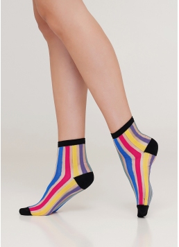Жіночі шкарпетки зі вставками з мононитки WS2 CRISTAL 040 fuxia (фуксія)