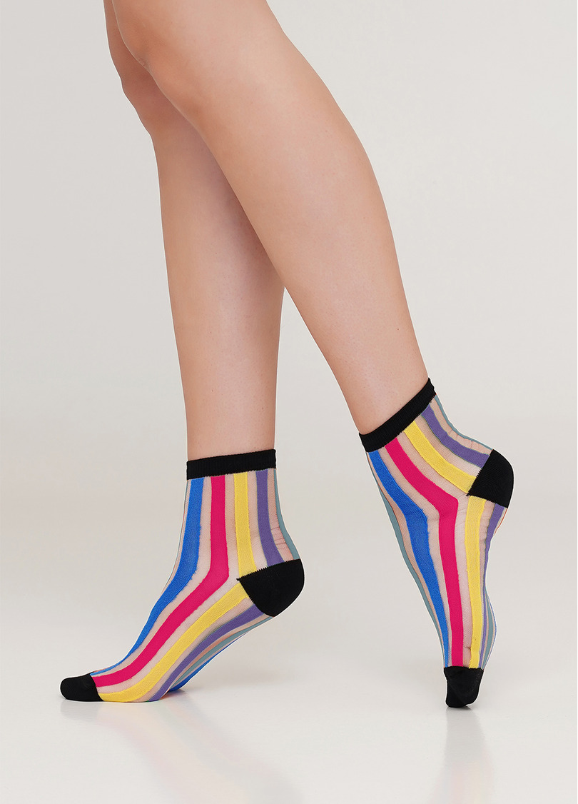 Жіночі шкарпетки зі вставками з мононитки WS2 CRISTAL 040 fuxia (фуксія)