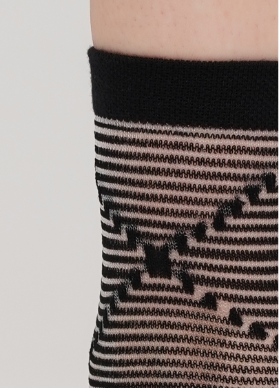 Женские носки прозрачные в полоску WS2 CRISTAL 049 (черный)